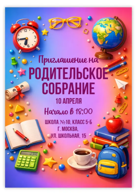 Извещение о родительском собрании
