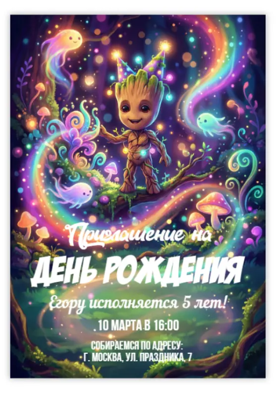 Космическое приглашение с Грутом