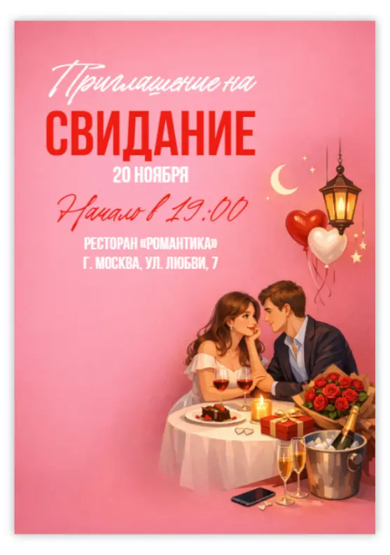 Красивое приглашение на свидание