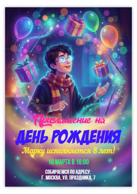 Магическое приглашение с Гарри Поттером