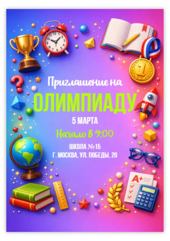 Официальное приглашение на олимпиаду