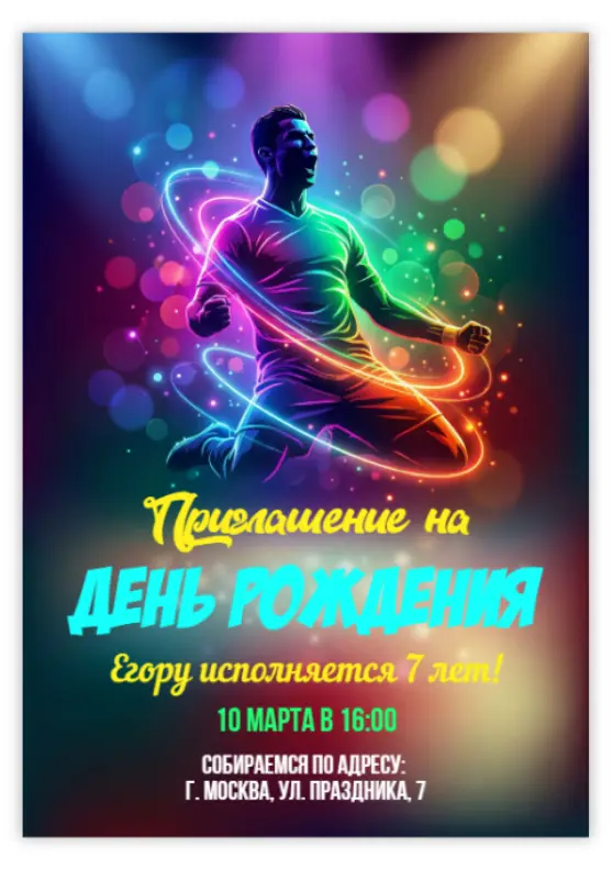 Приглашение для дня рождения с Роналду