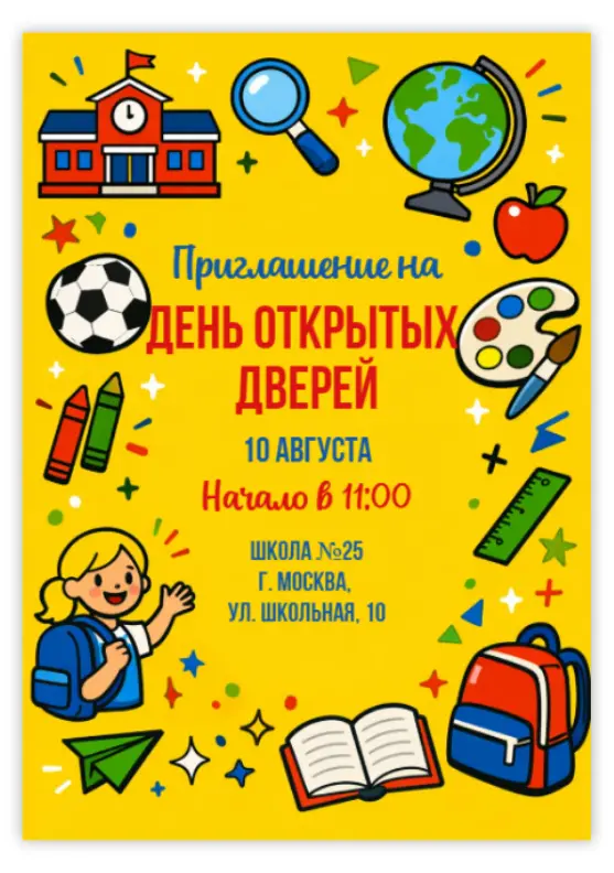 Приглашение для открытого дня