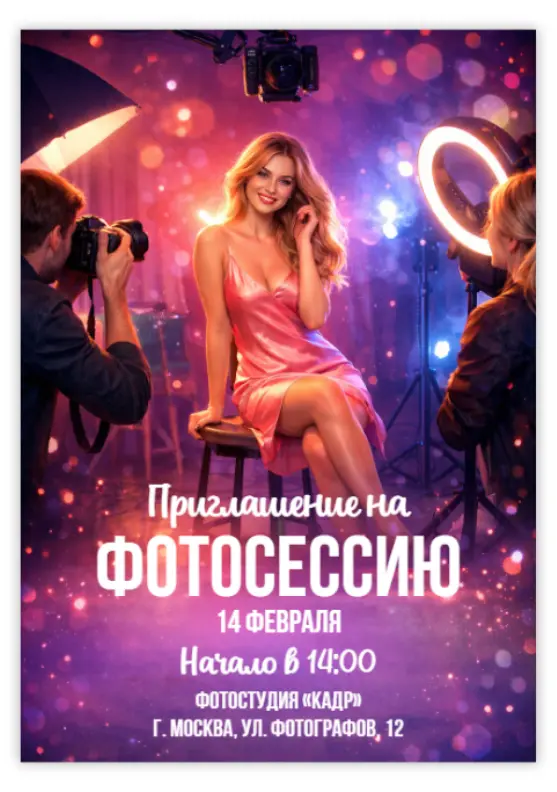 Приглашение на фотосессию