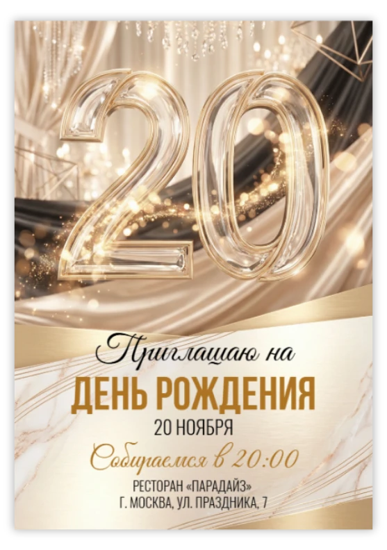 Приглашение на юбилей «20 лет»