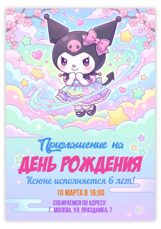 Приглашение на праздник «Куроми»