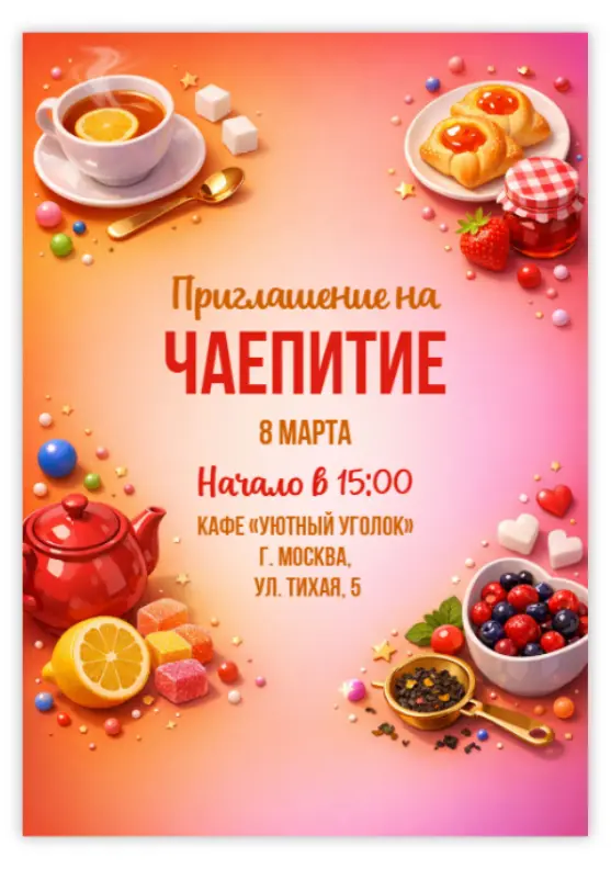 Приглашение на семейное чаепитие