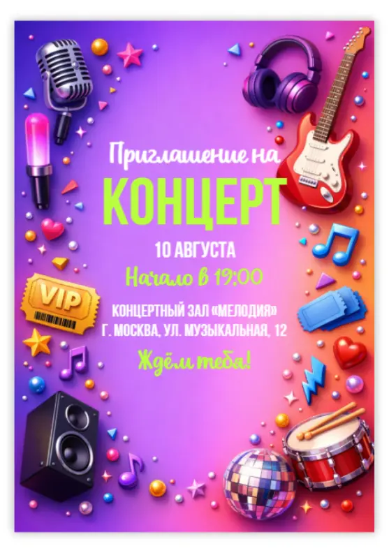 Приглашение на живой концерт