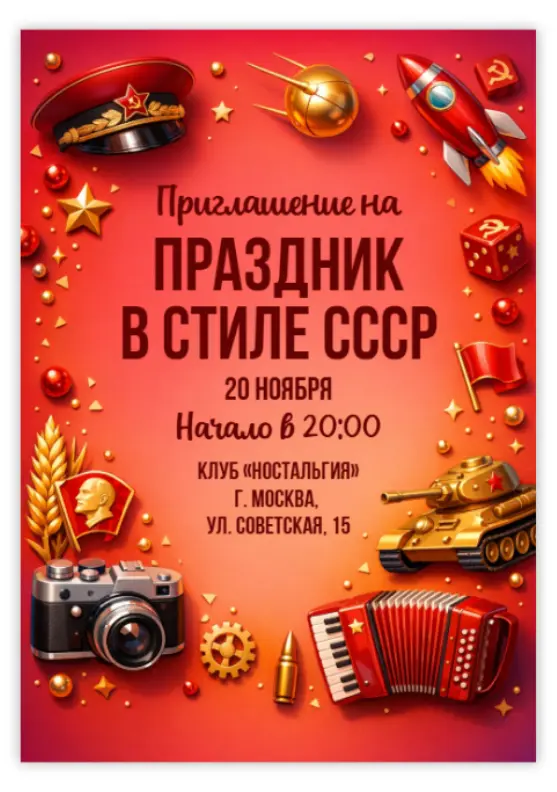 Приглашение в духе Советского Союза