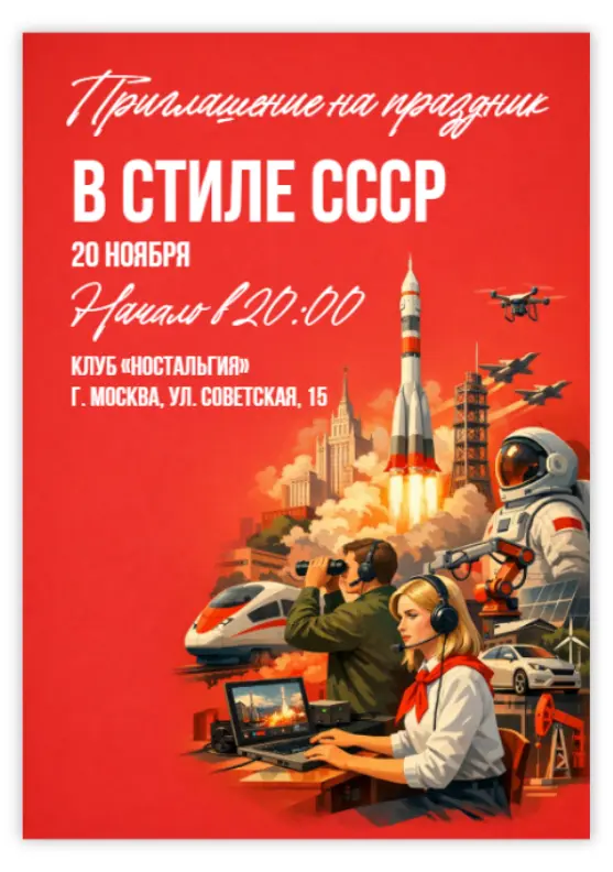 Приглашение в стиле СССР
