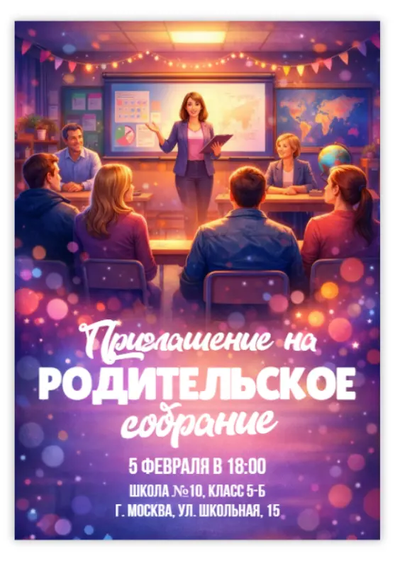 Пригласительное на родительское собрание