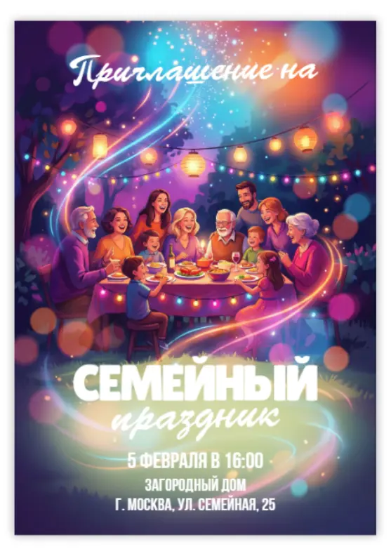 Пригласительное на семейный праздник