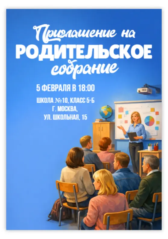 Уведомление о родительском собрании